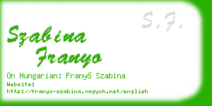 szabina franyo business card